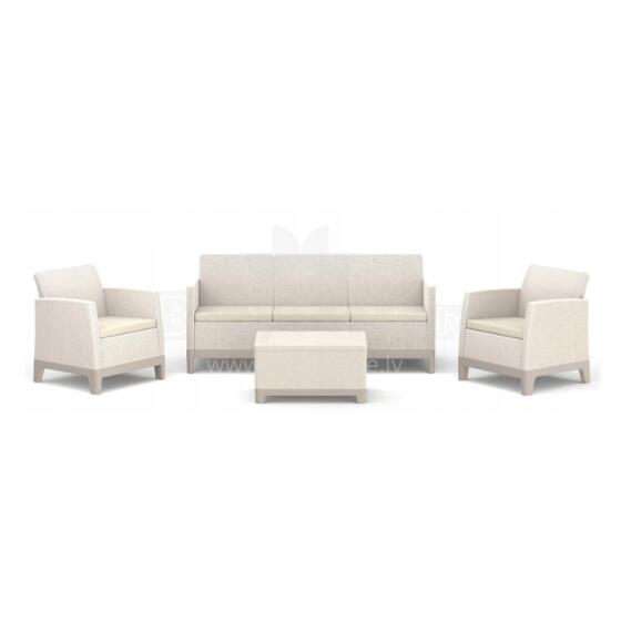 Garden furniture set Scandi Forma 3 Seater Set pebble grey/light beige