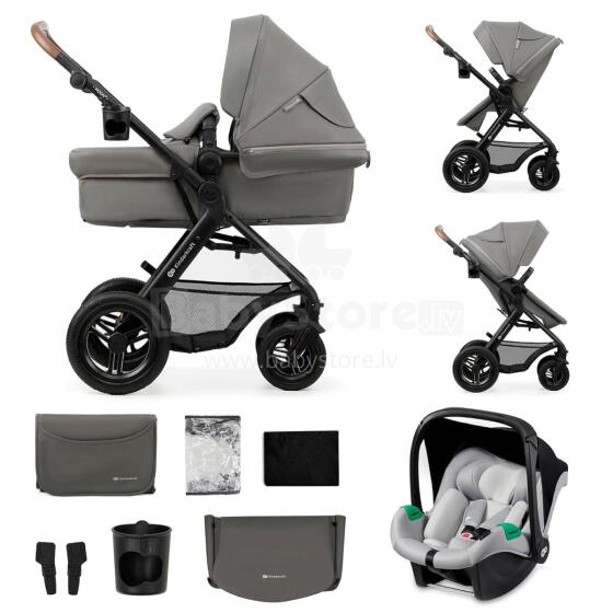 Kinderkraft Moov2 Air 4 in1 Art.297981 Light Grey  Детская коляска 4 в 1 c базой Isofix