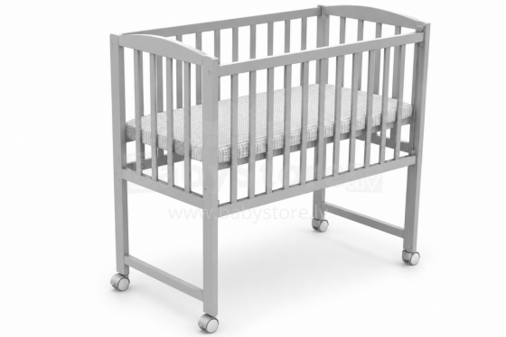 Elf Bed Mist Art.298060 Grey Bērnu koka šupulis gulta ar riteņiem 90x40cm