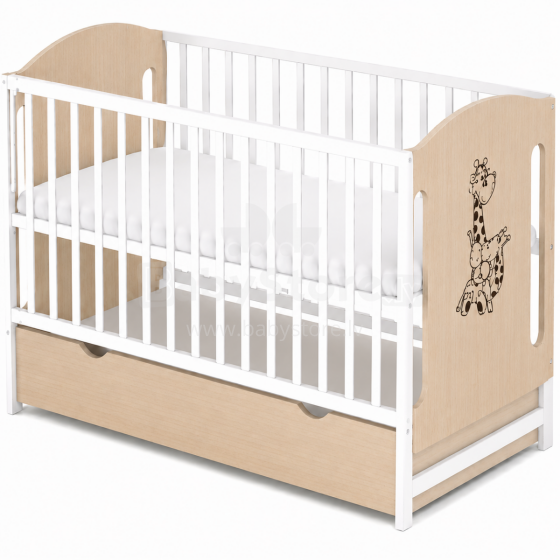 Elf Bed Meadow Drawer Art.298164 White/Natural Bērnu koka gulta ar atvilktni 120x60cm