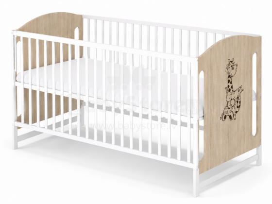 Elf Bed Meadow Art.298166 White/Pine Wooden baby crib  (120x60 cm)