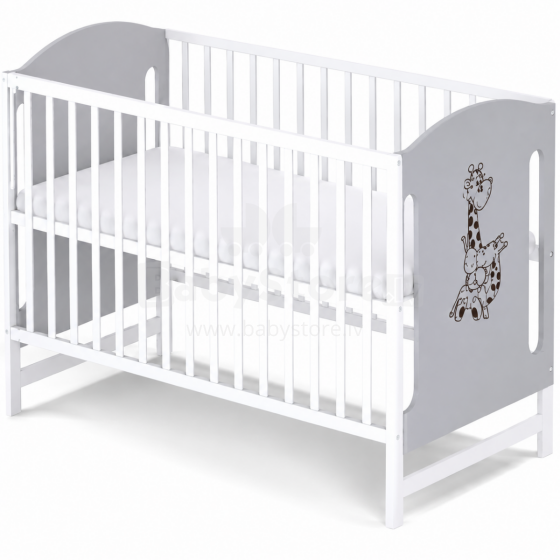 Elf Bed Meadow Art.298168 White/Grey Bērnu koka gulta  120x60cm