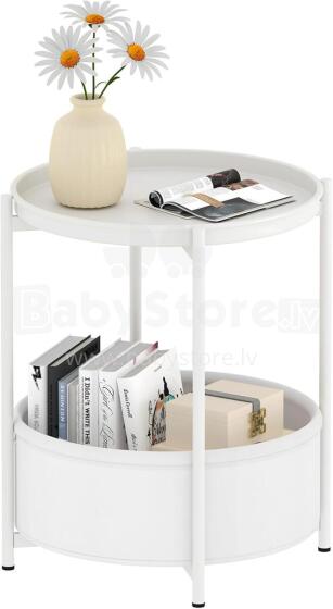 ModernHome Round Side Table Art.298325 Apaļais kafijas galdiņš ar uzglabāšanu un naktsgaldiņš