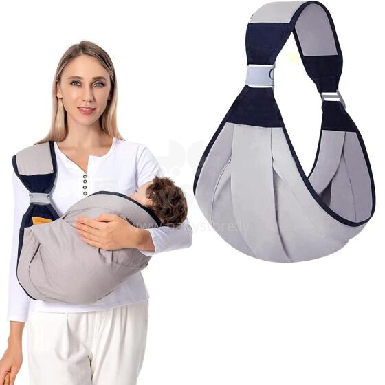 Kidsworld Koala Sling Art.298328 Grey Ķengursoma/slings  - aktīviem vecākiem gariem pārgājieniem no 4 līdz 18 kg