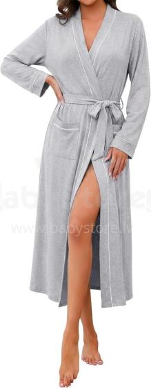 Italian Fashion Women Bathrobe Long Sleeve Art.298398 Grey Peldmētelis(halāts)grūtniecēm