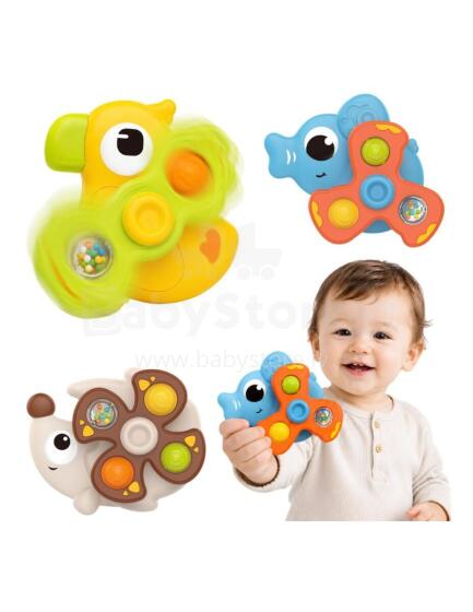 WOOPIE BABY Griezējs Sensory Rotaļlietas ar Sūkšanas Krūzēm Dzīvnieki 3 gab.