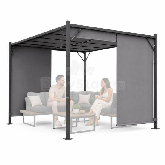 Пергола садовая террасная 3x4 м стальная беседка с крышей серая MultiGarden