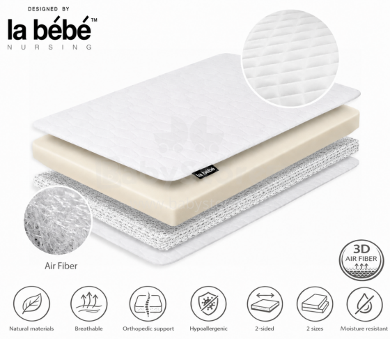 La Bebe™ Matracis poliuretāna porolons La Bebe™ DREAM gultai 120×80, 80×52 cm