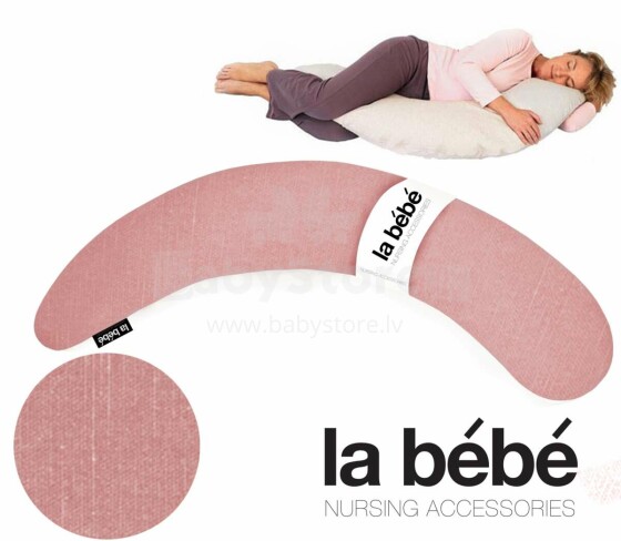 La Bebe™ Moon Maternity Pillow Art.2989 Old Rose Большая подушка для беременных с наполнителем из Memory Foam (особенно мягкий и тихий наполнитель) 195cm