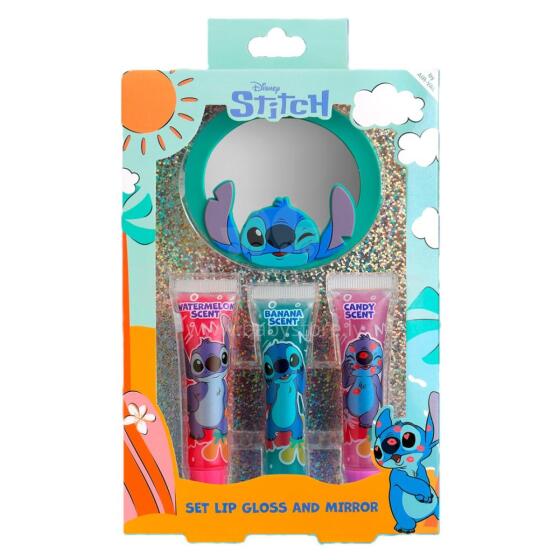 AIR-VAL Stitch lūpu spīdumu un spogulīša komplekts, P009793