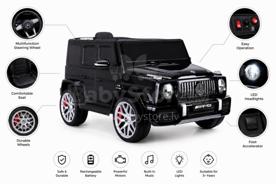 Lean Toys Mercedes G63 Art.S306-1 Black  Детская машина на аккумуляторе с дополнительным пультом управления