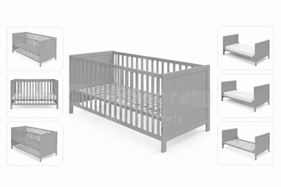 Roba Kombi Crib Art.299488 Taupe Beige Bērnu koka gultiņa transformeris 140x70cm