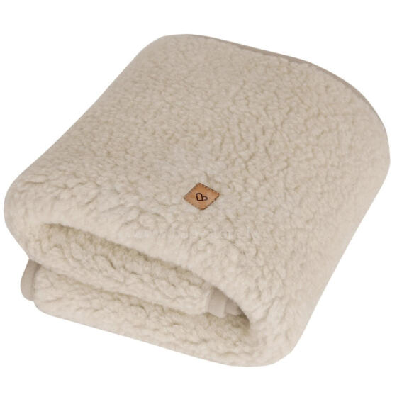 Blanket - ZAFFIRO - WOOL- NEVADA / BARANEK - BEIGIE  - size 75x100 cm