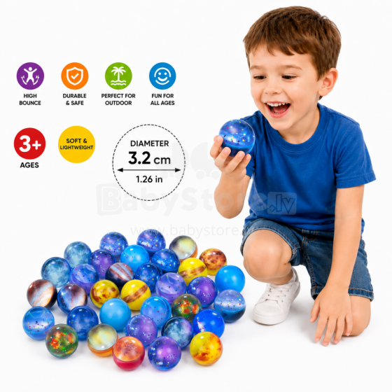Kidsworld Bouncy Rubber Soccer Ball Art.299913 Bumba no kaučuka diamets 3.2 cm