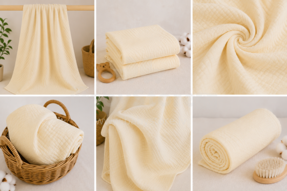 Yukkidds Muslin Cloths Art.299921 Green Leaf High-quality bamboo muslin swaddle, 1 pcs (60x60 cm)