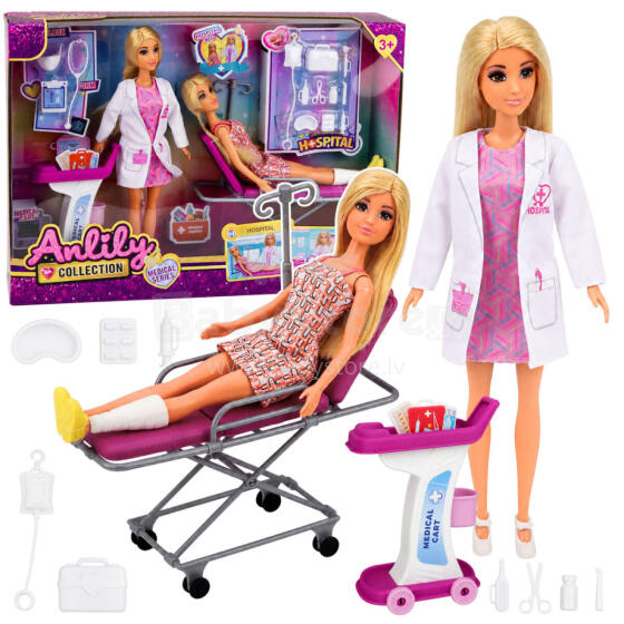 Anlily Doctor and Patient Doll, Hospital Bed, Medical Cart, Accessories
