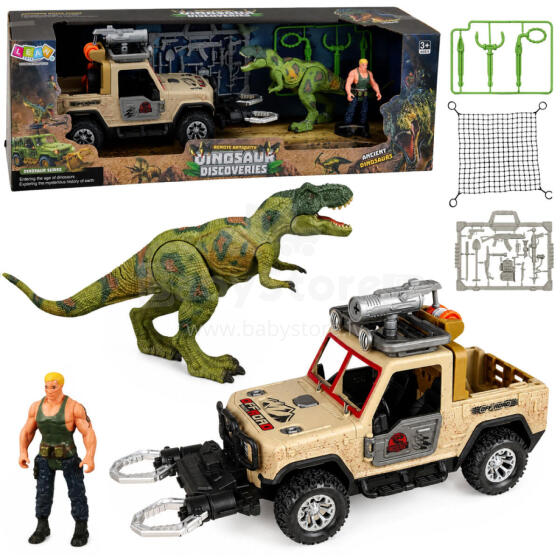 Dinosaur Hunter Set Dinosaur T-Rex Figure Hunter Car Sounds