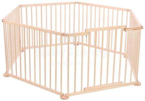 Wooden Playpen Hexagon Art.30298 Koka Manēža no 6 elementiem
