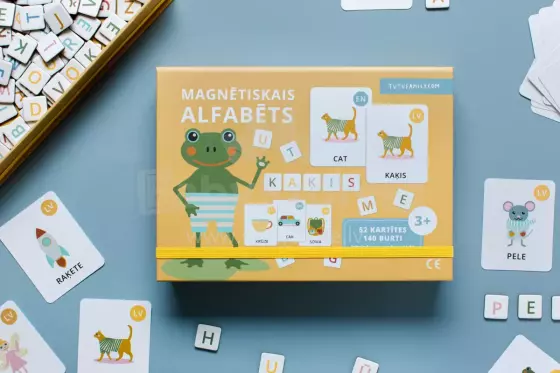 Tutufamily Alphabet Art.30449 Magnetic alphabet for learning to read Latvian/English (LV/EN)
