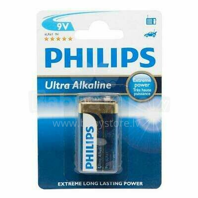 Baterija PHILIPS Art.6LR61E1B / 10 Ultra Alkaline 9V