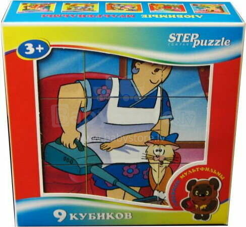 Step Puzzle Art.87310 Attīstošie klucīši 9 gb. no multiplikācijas filmām