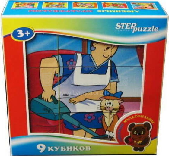 Step Puzzle Art.87310 Кубики деревянные 9 шт