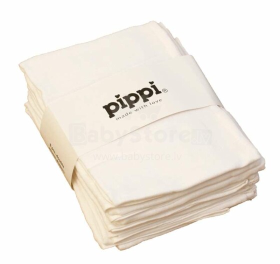 Pippi Art.3397 White Пеленки марлевые цветные (плотные, края прошиты) компл. 8 шт.