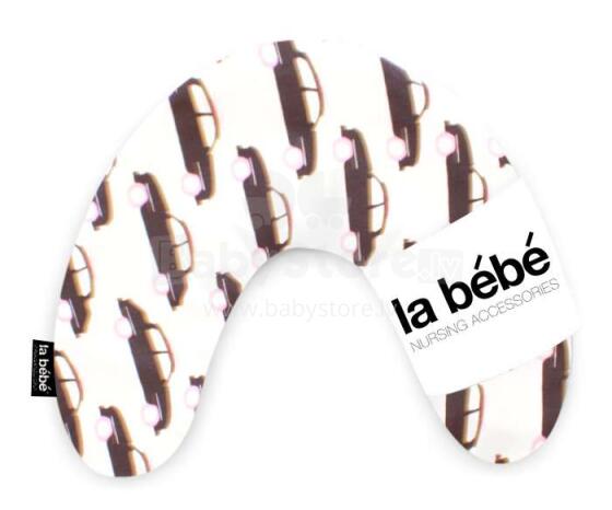 La Bebe™ Mimi Nursing Cotton Pillow Art.35601 Cars Black/White Travel pillow , size 19x46 cm