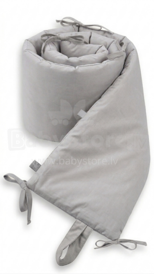 Bebe Basics Cotton Bed bumber 250x25cm Art.37790 Grey Bērnu gultiņas apmalīte 250x25 cm