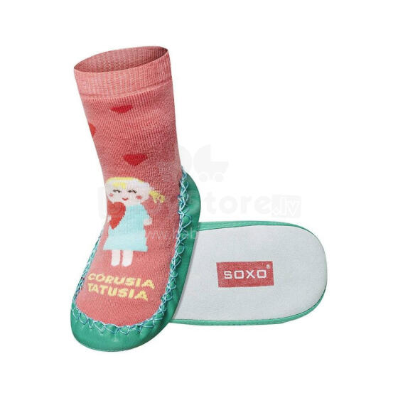 Soxo Baby Art.21345 slippers with leather sole