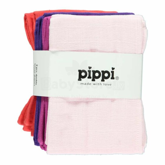 Pippi Art.3397 Пеленки марлевые цветные (плотные, края прошиты) компл. 8 шт.