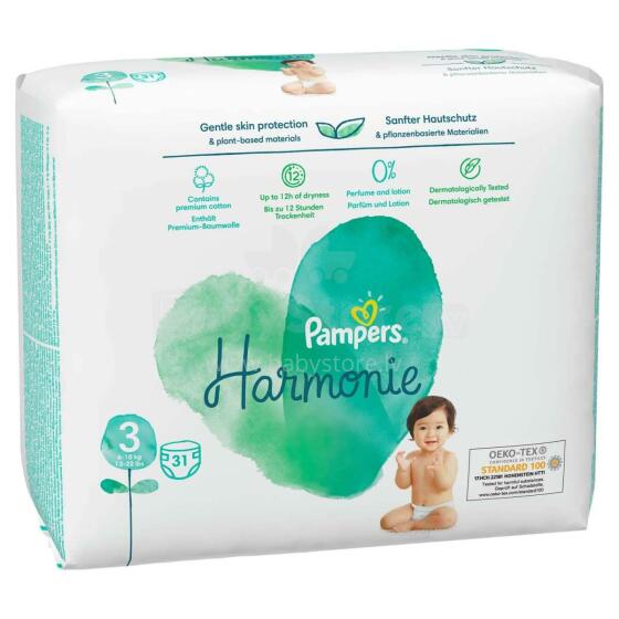 Pampers Harmonie VP S3 pamperi 6-10kg, 31gab.