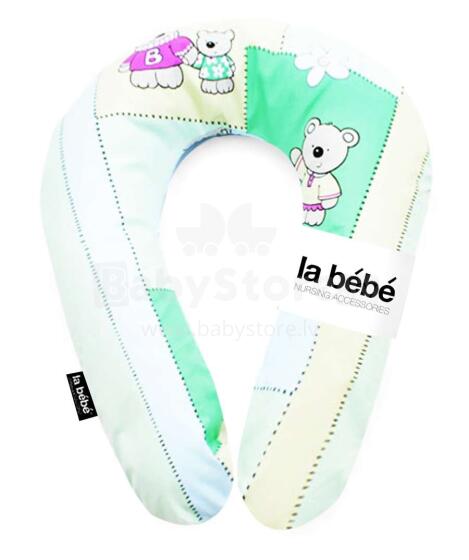 La Bebe™ Snug Cotton Nursing Maternity Pillow Art.41106 Green Pattern, 20x70cm
