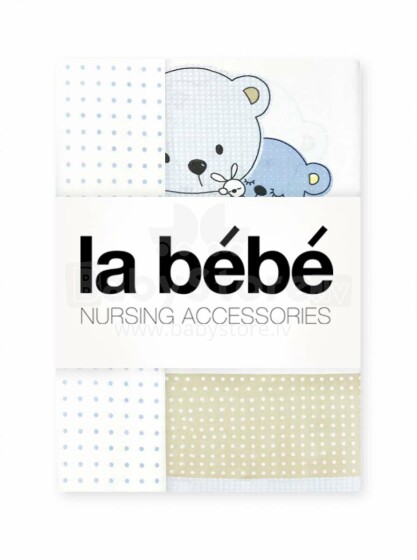 La Bebe™ Set 105x150/105x150/40x40 Art.41163 Bears Комплект детского постельного белья из 3х частей 105x150см
