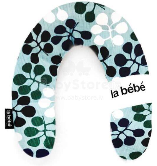 La Bebe™ Rich Cotton Nursing Maternity Pillow Art.41695 Blue leaf, 34x175 cm