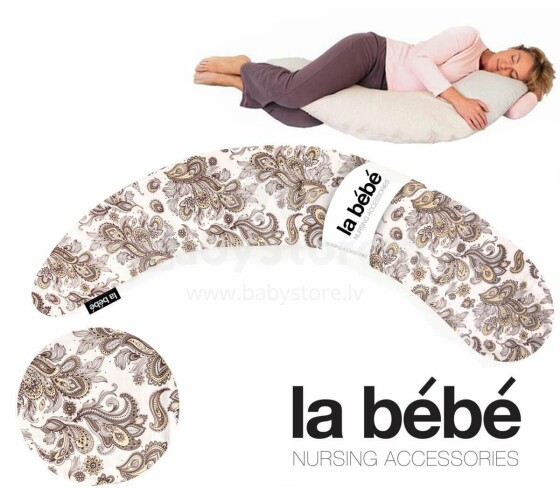 La Bebe™ Moon Maternity Pillow Art.41696 Подушка-подковка для беременных с наполнителем из полистерола [2 хлопковых чехла] 195см