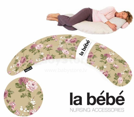 „La Bebe ™“ nėštumo PIllow Art. 4195 smėlio spalvos pagalvė-pasaga nėščiosioms su polistirolo įdaru