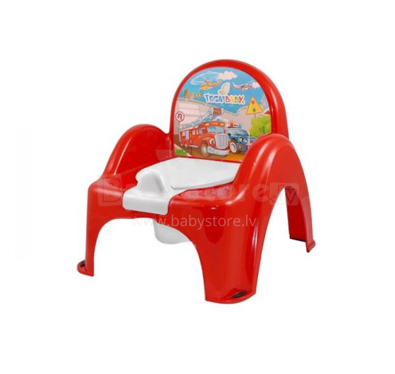 Tega Baby Art.PO-053 Red Детский горшок-стульчик с крышкой и с музыкой