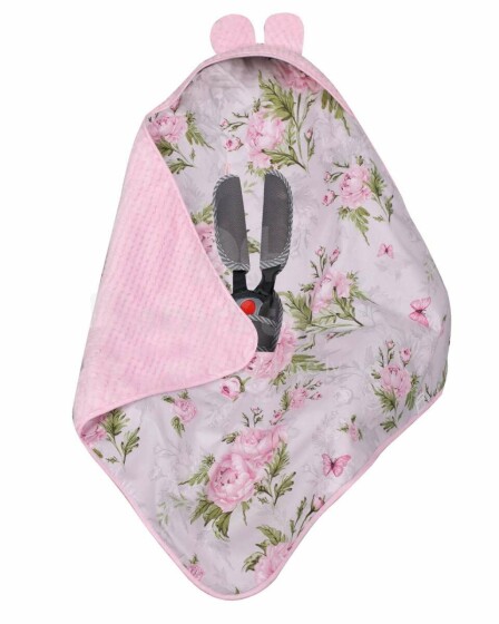 Duet Baby 599 Pink Peones Высококачественное детское легкое одеяло-конверт с капюшоном (80x80 см)