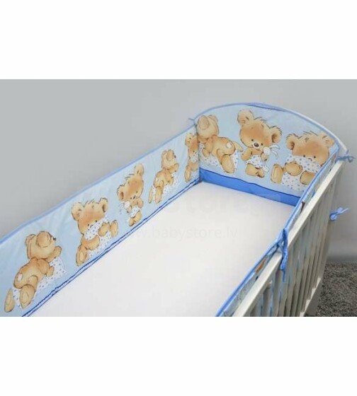 ANKRAS Mika Blue Bērnu gultiņas aizsargapmale 360 cm