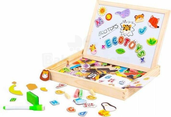 Eco Toys Board Art.HM3011271 Деревянная доска магнитная, двусторонняя