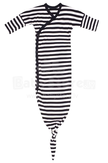 „Wooly“ organinis mazginis kimono menas. I-26-0-04 Juodas kūdikio miegmaišis - pižama iš 100% organinės medvilnės