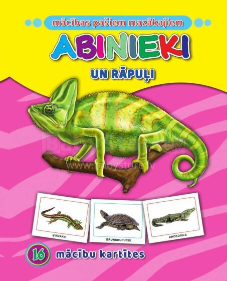 Kids Book Art.46046 Abinieki. 16 apmācības kartiņas