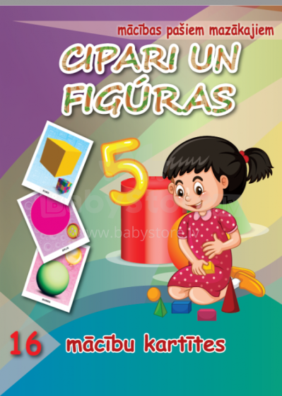 Kids Book Art.46048 Cipari un Figūras. 16 apmācības kartiņas