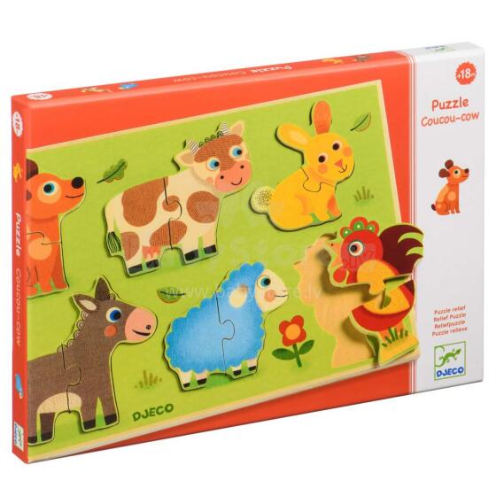 DJECO Wooden Puzzles Coucou - cow DJ01259