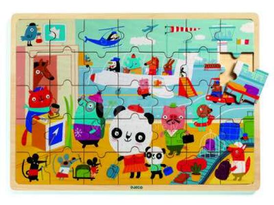 Djeco Art.DJ01818  Wooden Puzzles Airpot 35pcs.