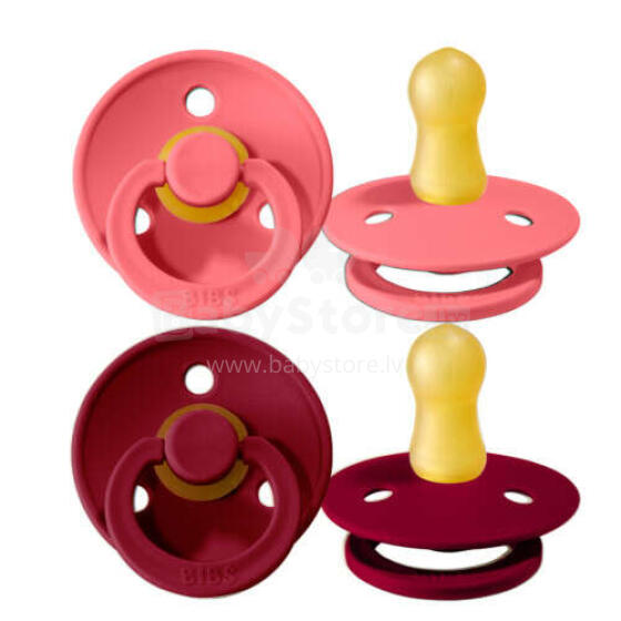 Bibs Colour Art.110254 Coral/Ruby, Pacifier, 100% natural