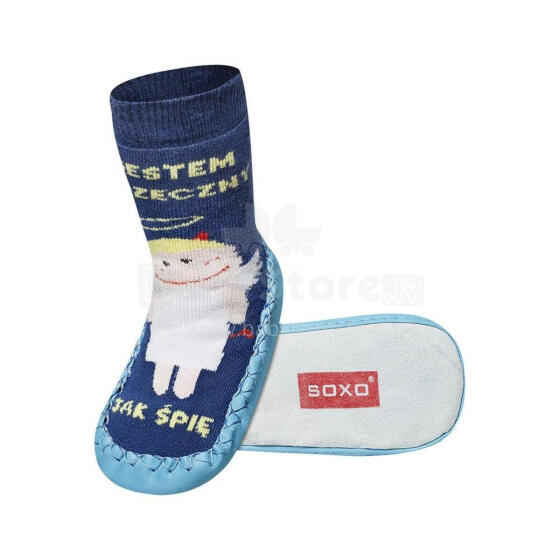 Soxo Baby Art.21346 slippers with leather sole