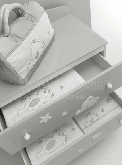 Erbesi Cucu White/Grey Art.49371 Детское одеяло с вышивкой и аппликацией 110x130 см
