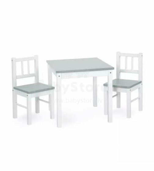 JOY white/grey KLUPS Komplekts ( galds + 2 krēsli)